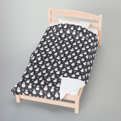 Cupiosexual Pride Snowmen Velveteen Plush Blanket