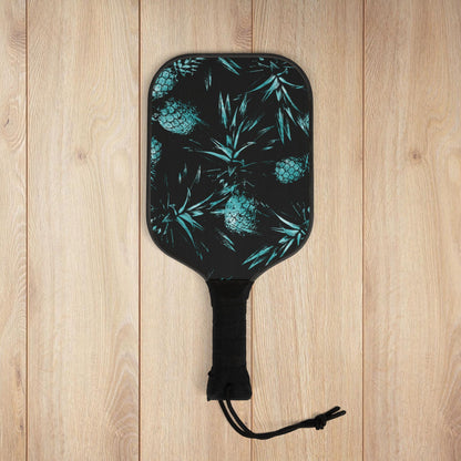 Black & Turquoise Pineapple Pickleball Paddles