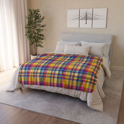 Pansexual Pride Plaid Fleece Sherpa Blanket