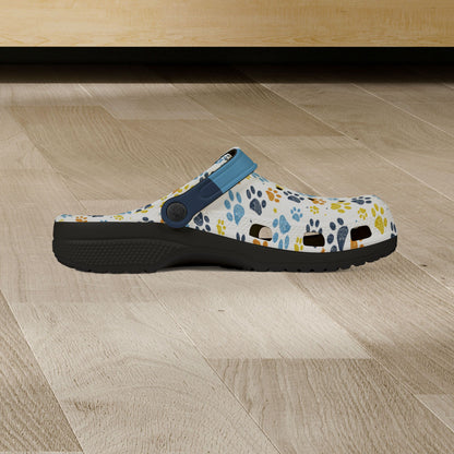 Aromantic Asexual Pride Paw Print Clogs