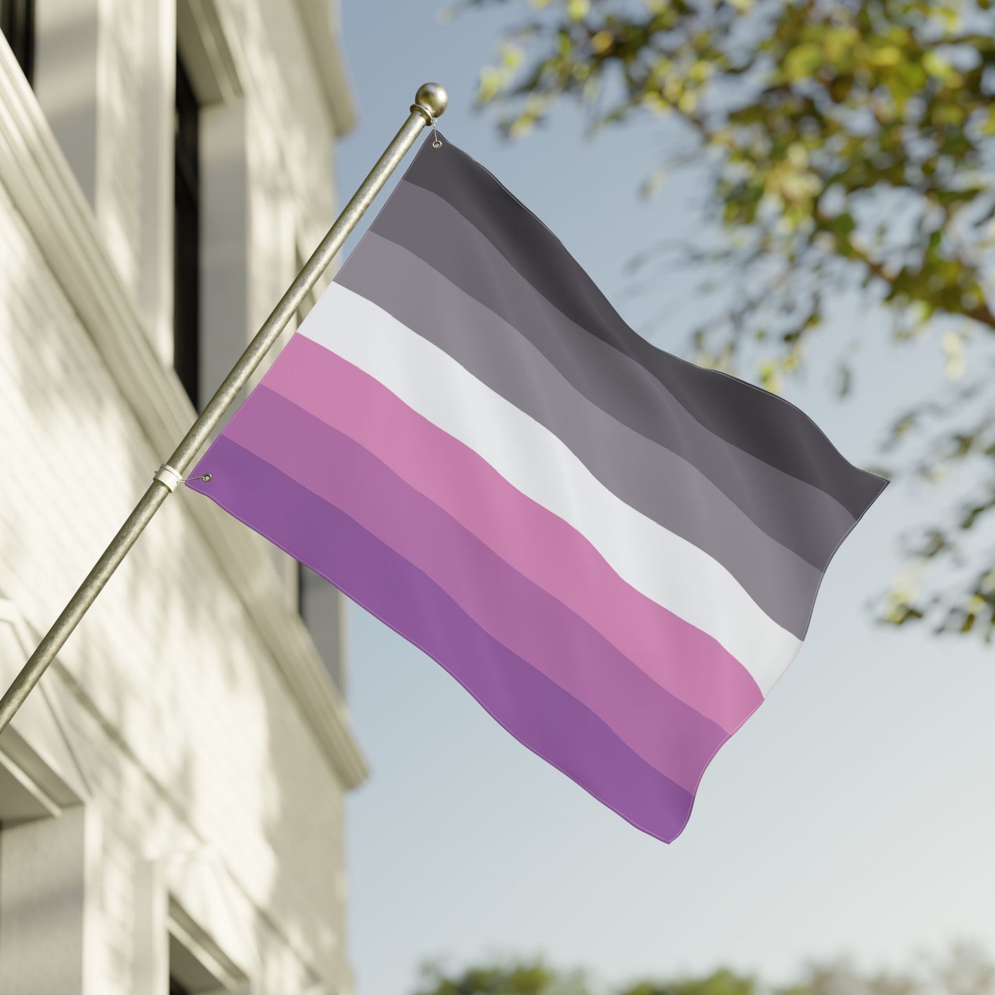 30'' × 40'' Petalsexual Grey Double-Sided Pride Flag with Grommets