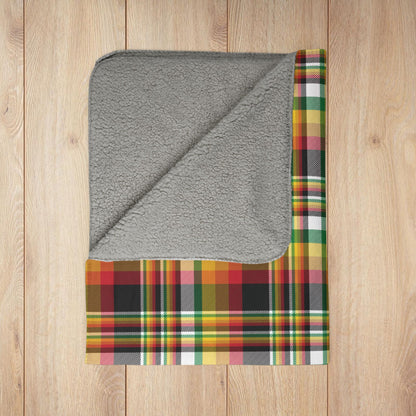 Christmas Red, Black & White Chicago IL Fleece Sherpa Blanket