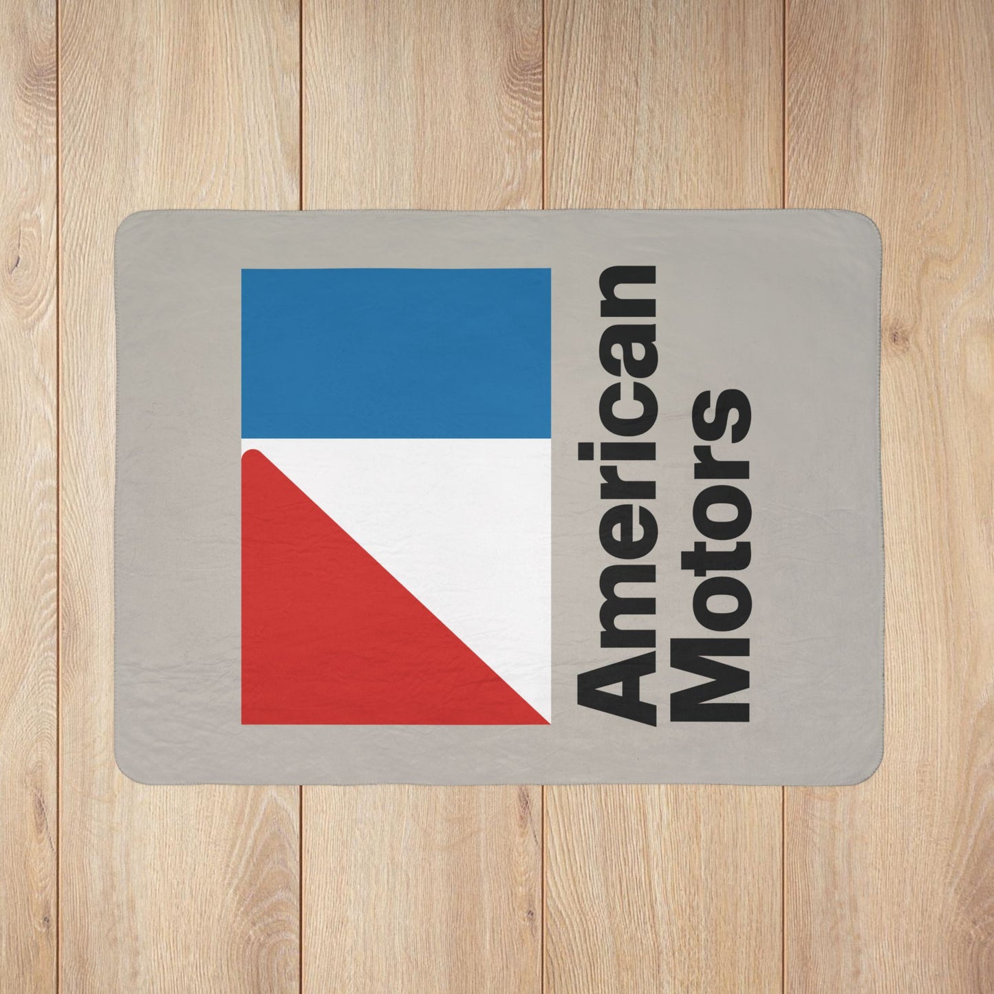 AMC Logo Greige Fleece Sherpa Blanket