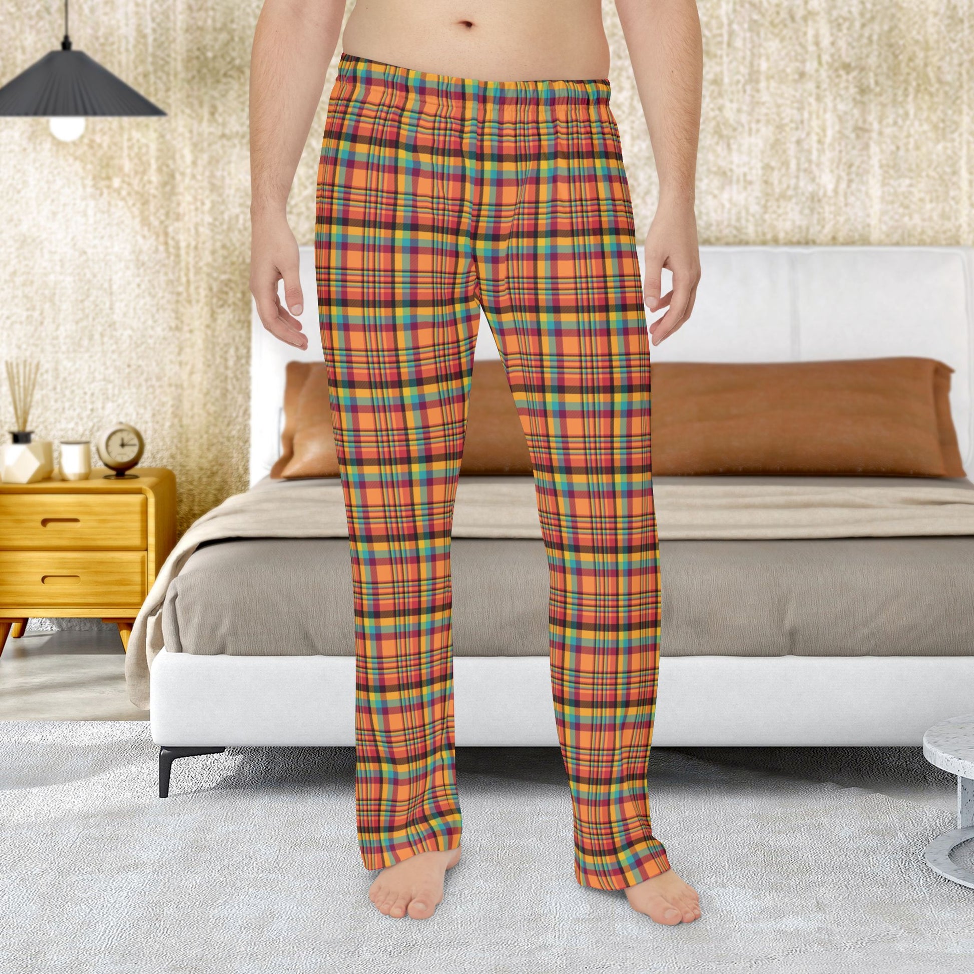 Men’s Orange & Wine Gurnee IL Plaid Pajama Pants