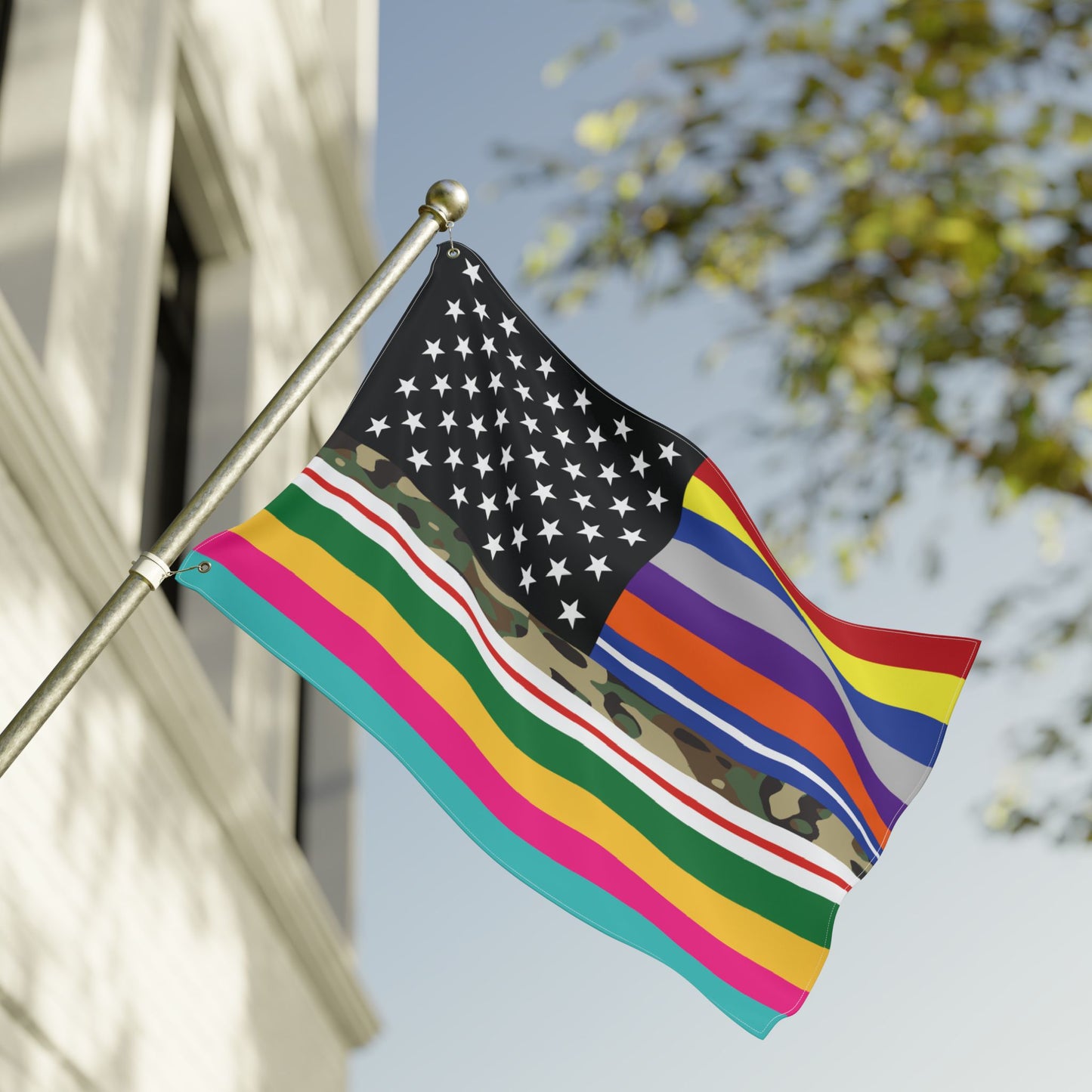 24'' × 36'' USA All Thin Lines American Flag with Grommets