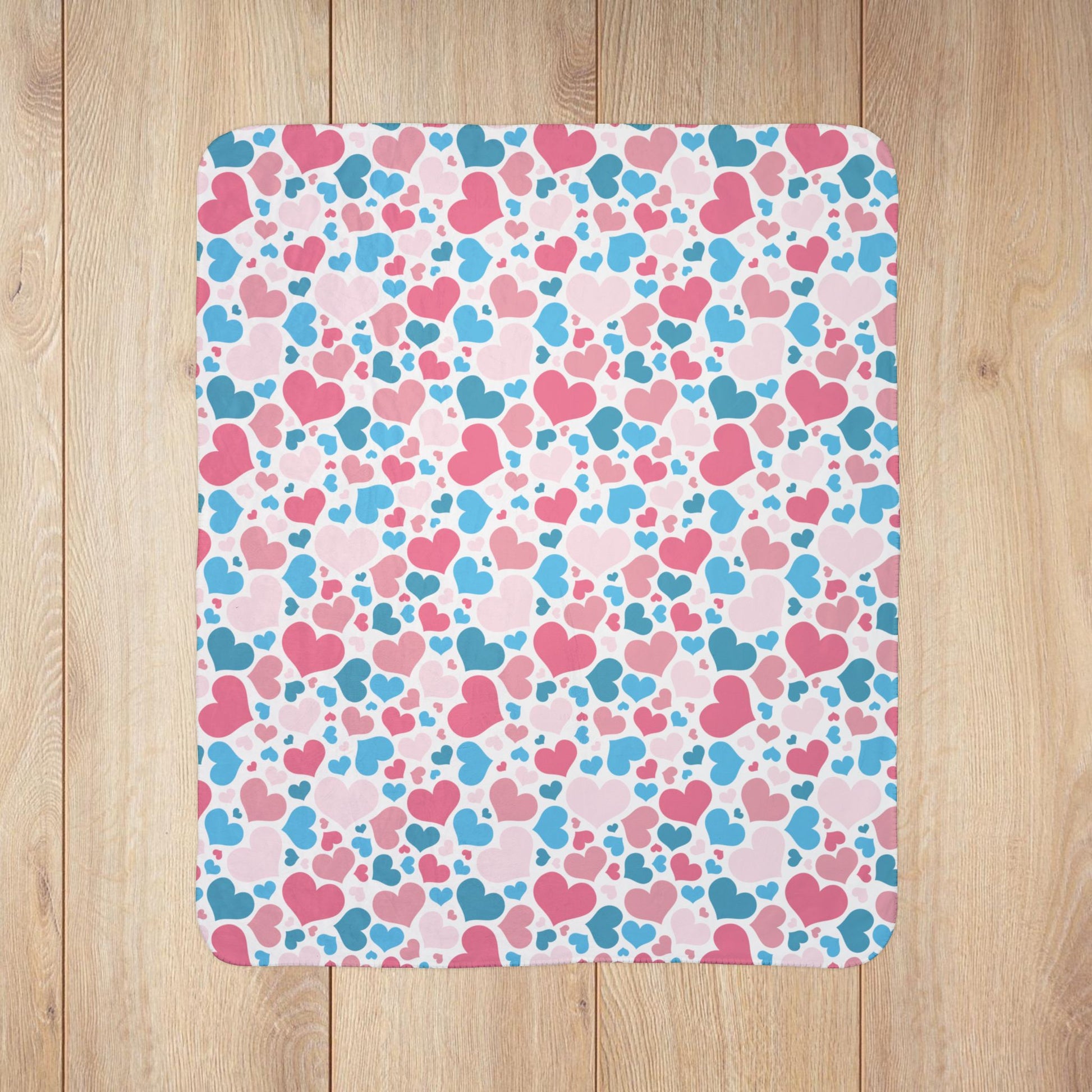 Transgender Pride Valentine’s Day Hearts White Fleece Sherpa Blanket