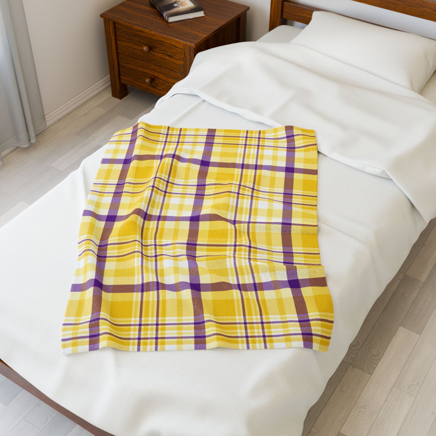 Intersex Pride Plaid Velveteen Plush Blanket