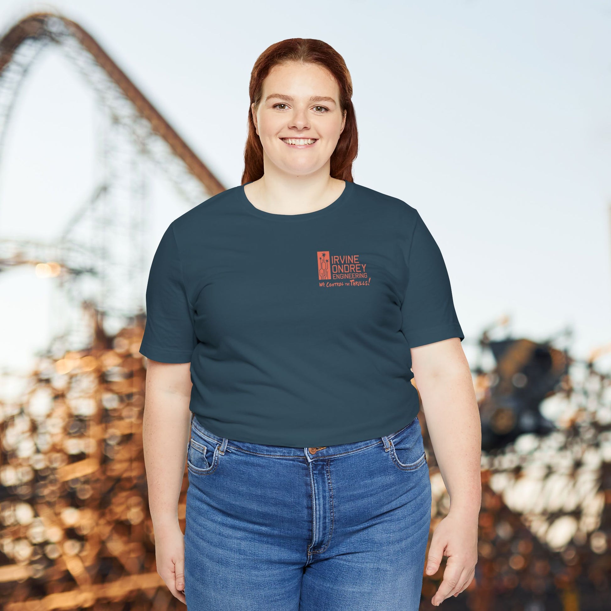 I Just Wanna Play Fascination & Ride Roller Coasters Tee (BACK graphic) • Irvine Ondrey Engineering