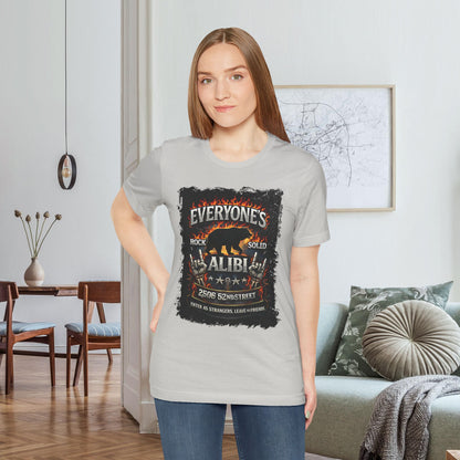 Silver Everyone's Alibi Bear T-Shirt