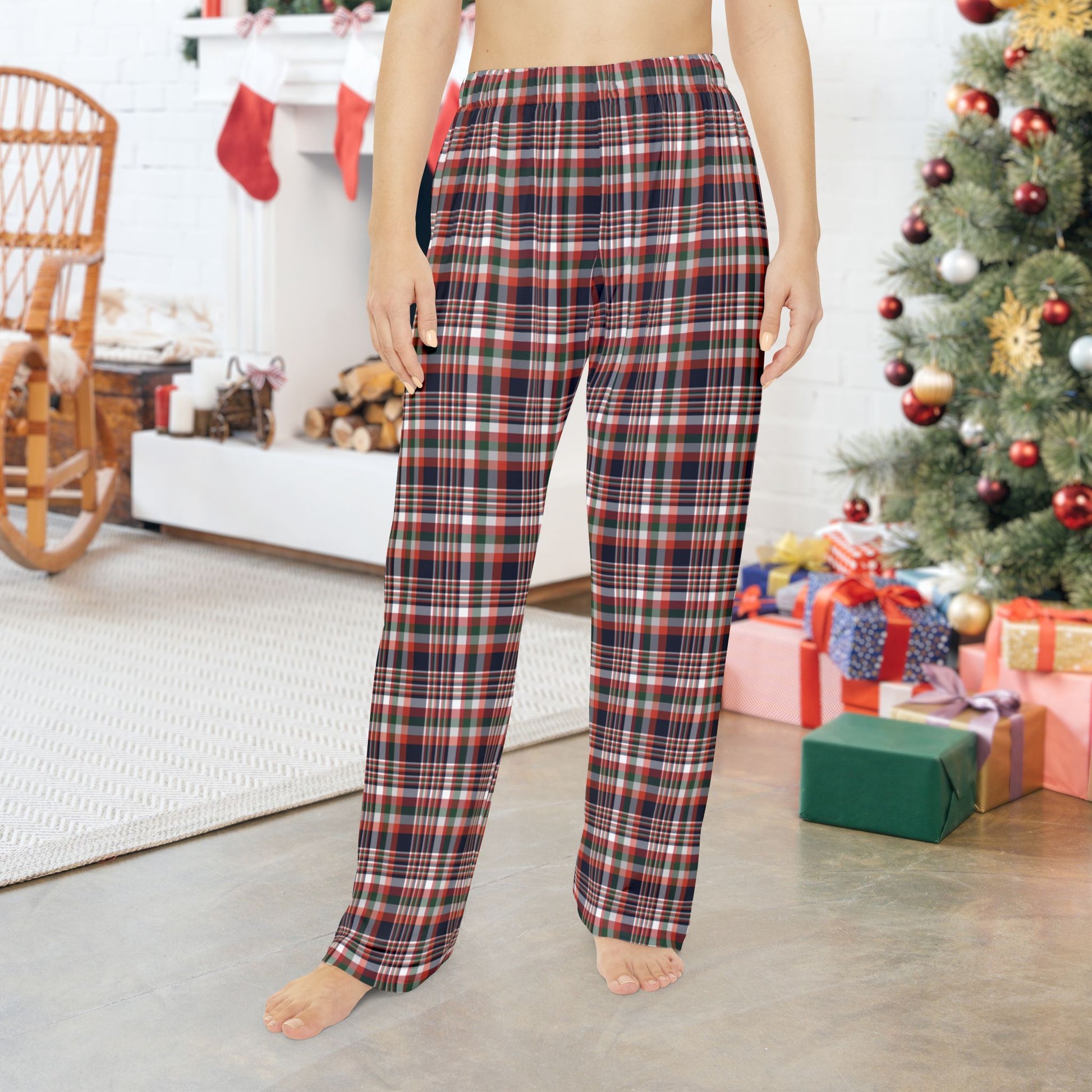 Women’s Blue & Orange Chicago IL Plaid Pajama Pants