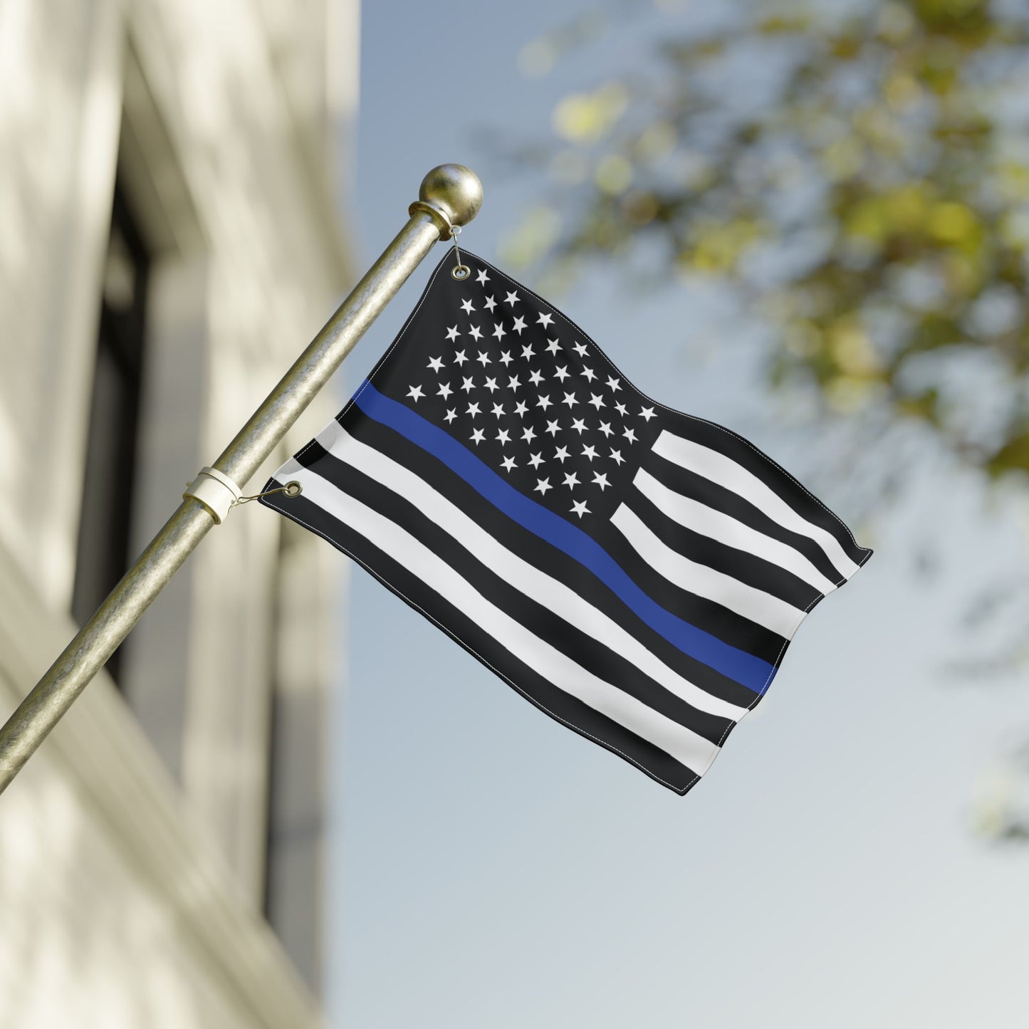 12'' × 18'' USA Thin Blue Line American Flag with Grommets