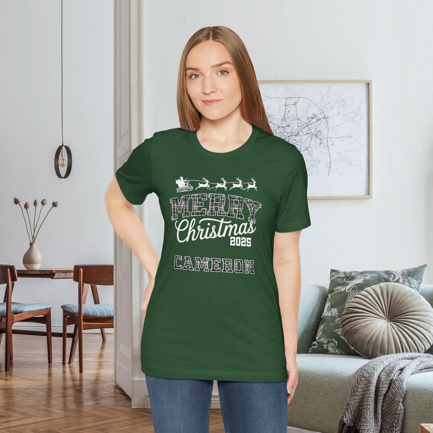 Evergreen Custom Christmas Pride Plaid Pajama Tee Top