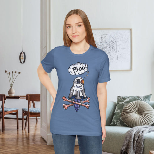 Ghost Lovebird Boo! Hand-Drawn & Hand-Colored Tee