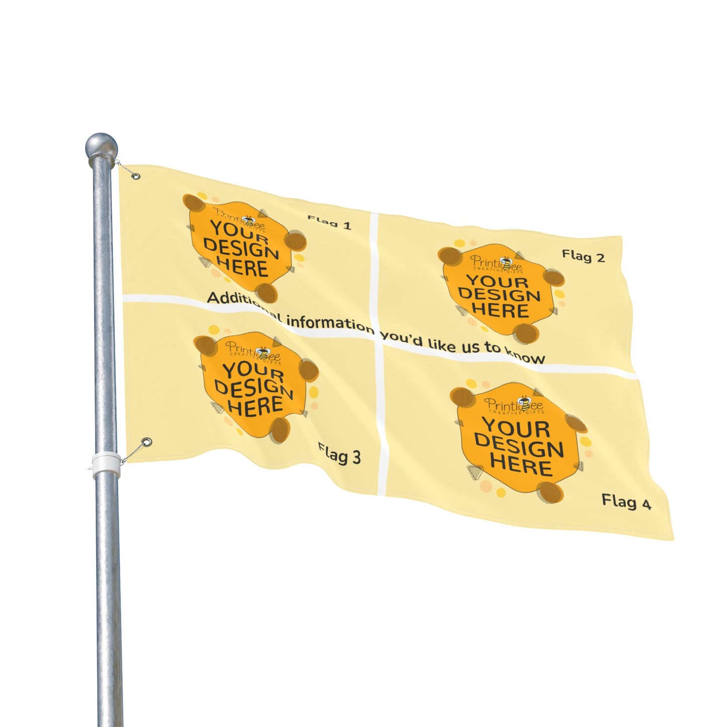 Custom 4 Flag Collage with Grommets