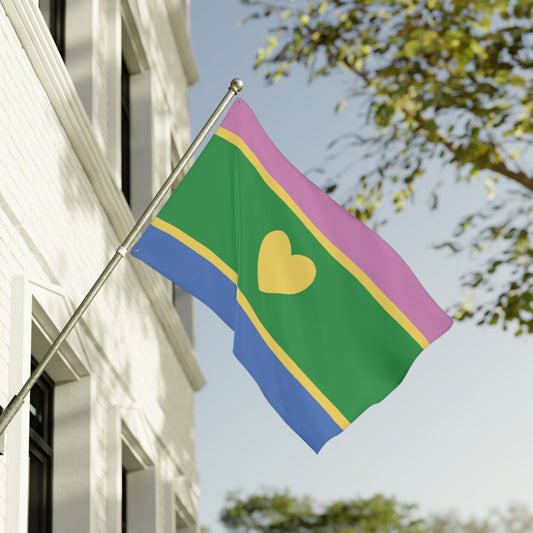 36'' × 60'' Polyromantic Pride Heart Flag with Grommets