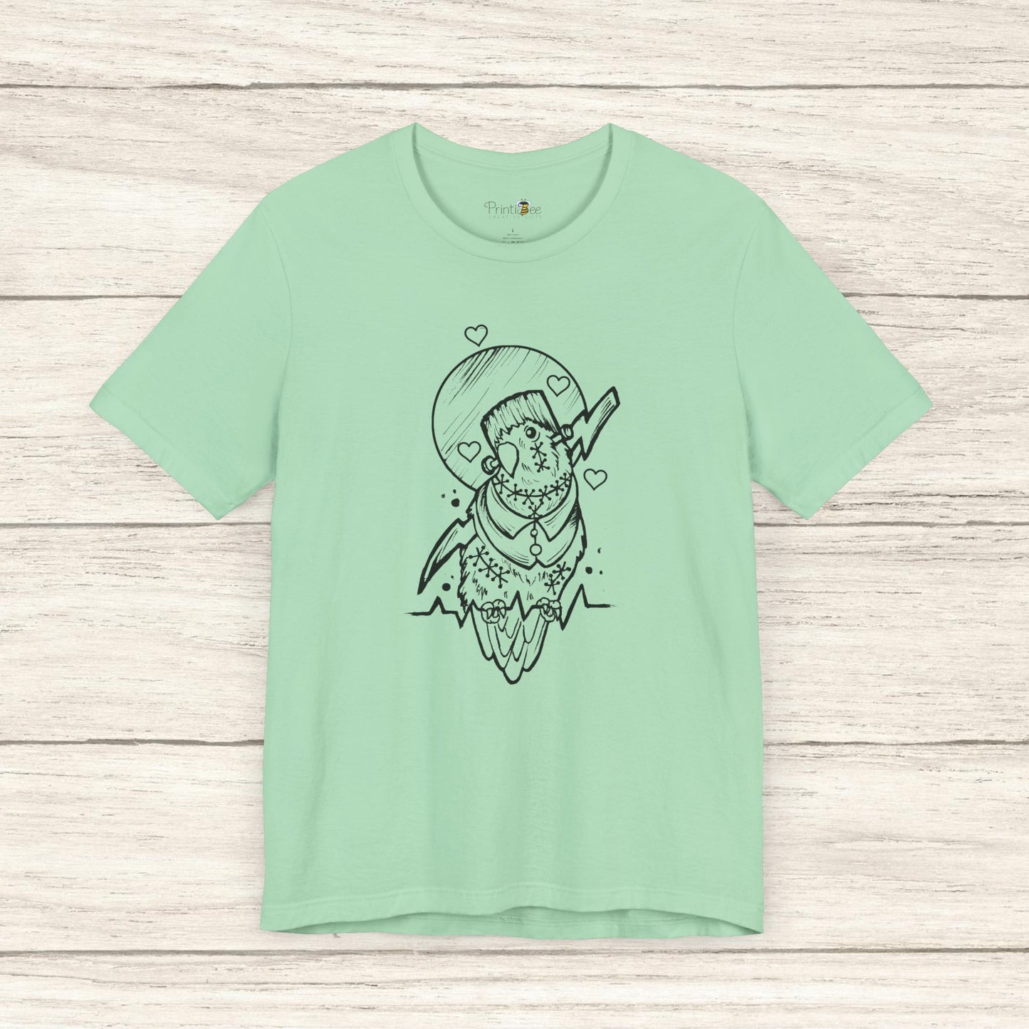 Frankenstein Lovebird, Line Art Tee