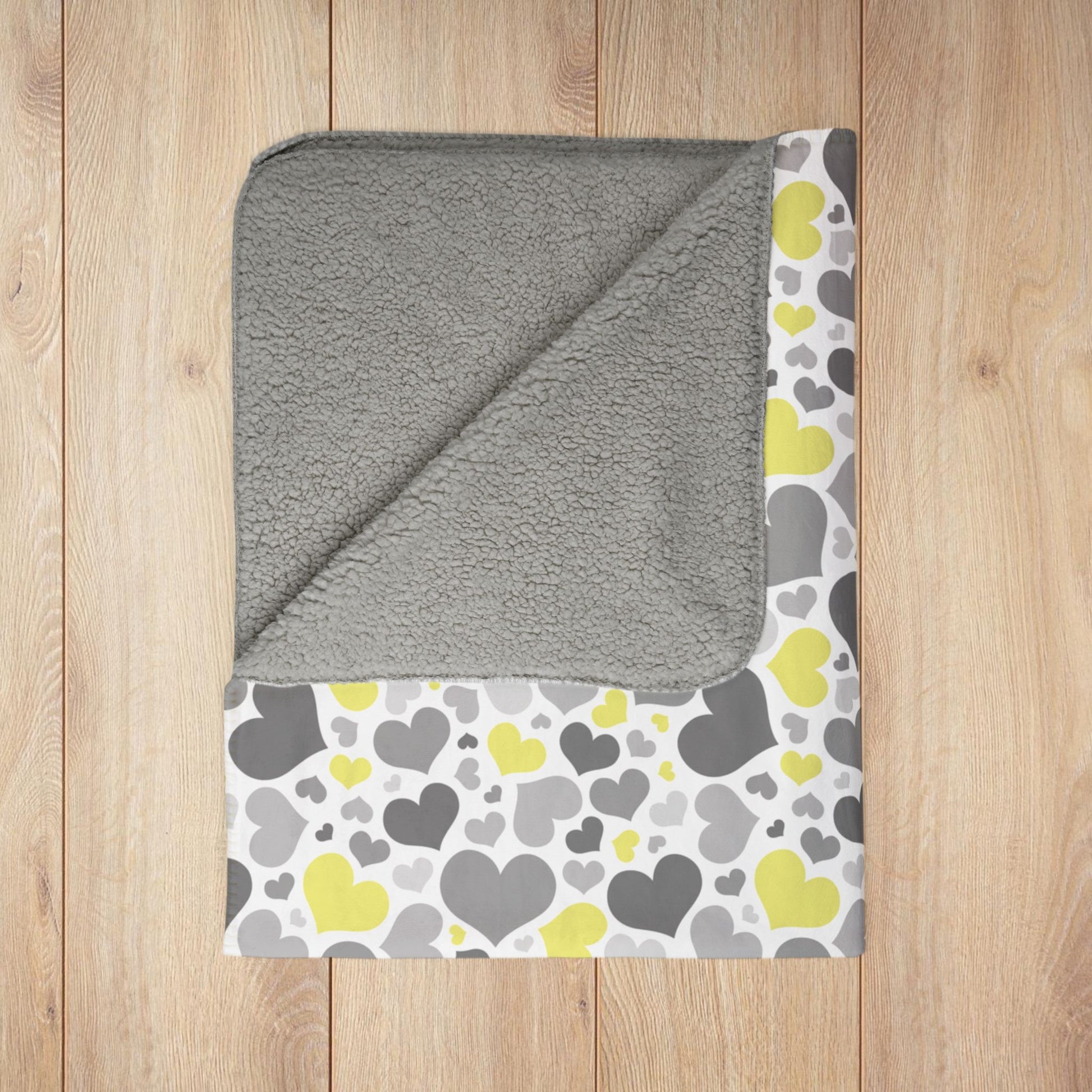 Demigender Pride Valentine’s Day Hearts White Fleece Sherpa Blanket