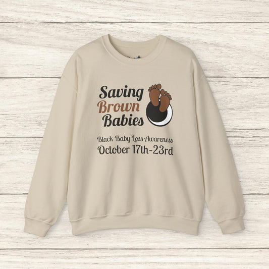 Quietly United in Loss Together Non-Profit / Saving Brown Babies Charity Crew Neck Sweatshirt, Pregnancy & Infant Loss Awareness