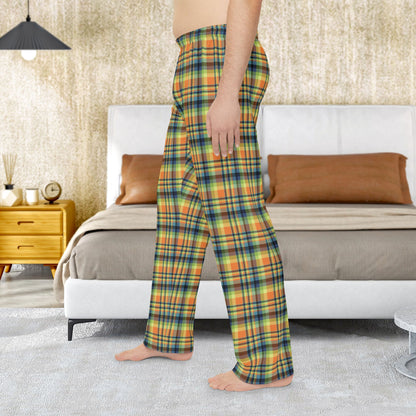 Men’s Orange, Green & Blue Ohio Plaid Pajama Pants