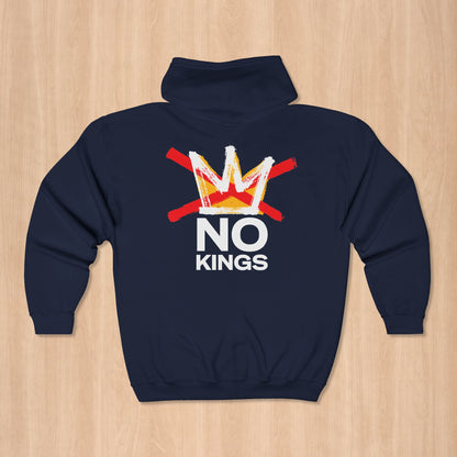 Navy No Kings Protest Zip Hoodie