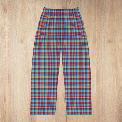 Women’s Raspberry, Blue, Teal & Purple Mason OH Plaid Pajama Pants