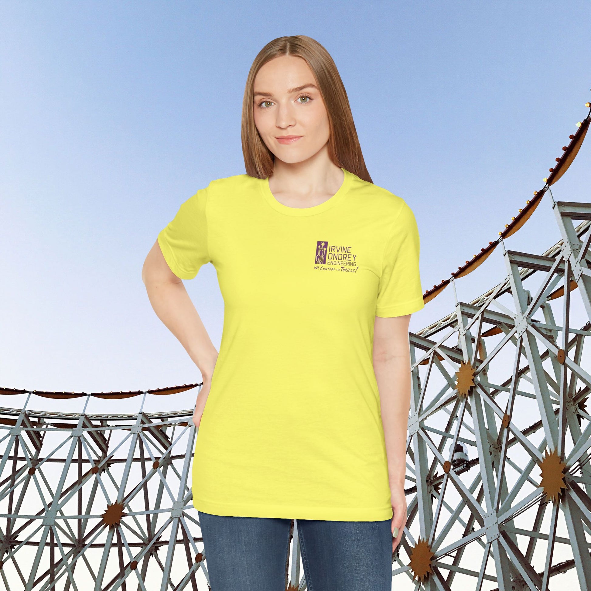 I Just Wanna Trick-or-Treat & Ride Roller Coasters Tee (BACK graphic) • Irvine Ondrey Engineering