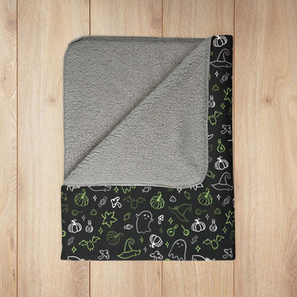 Agender Pride Halloween Fleece Sherpa Blanket