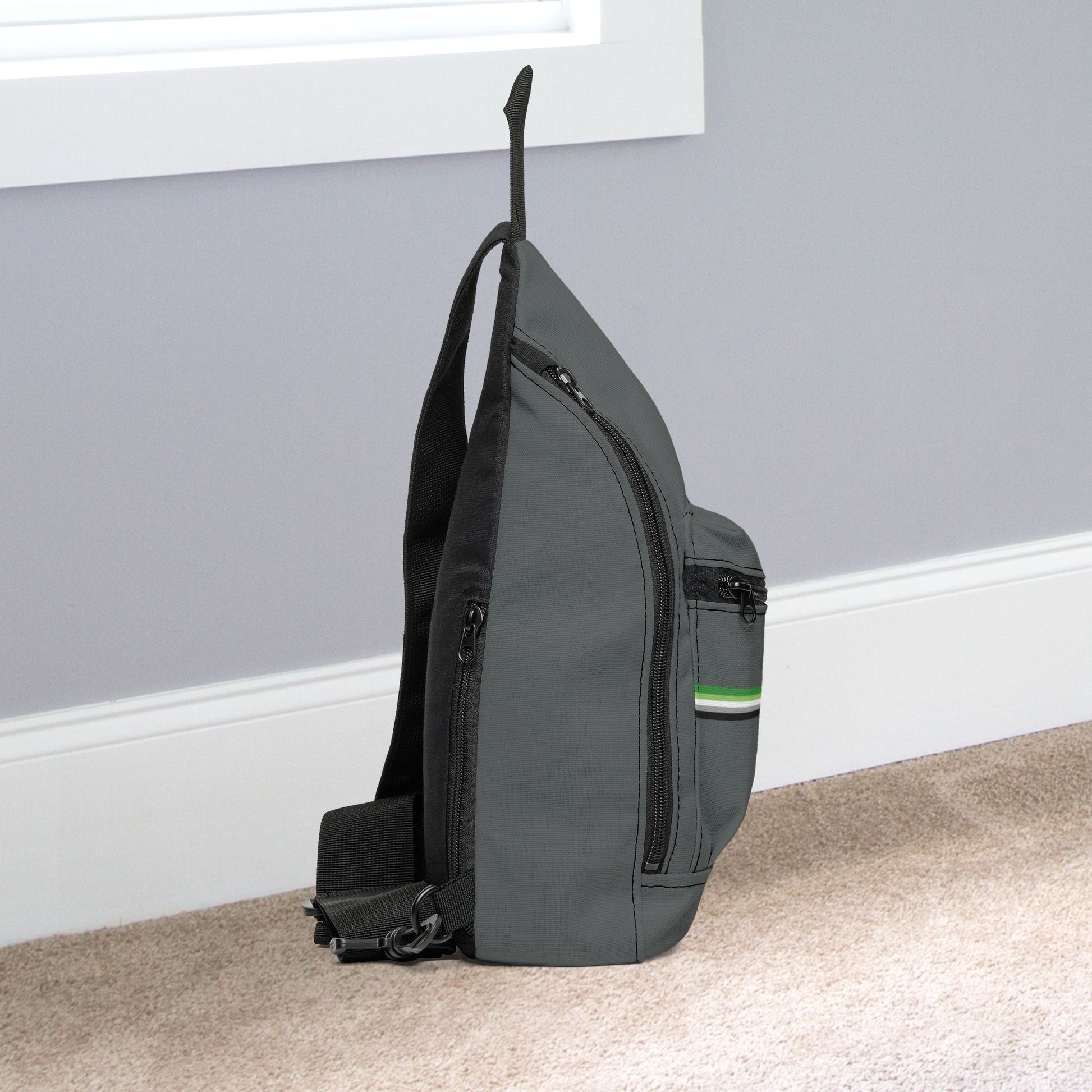 Aromantic Pride Grey Minimalist Cross Body Sling Bag