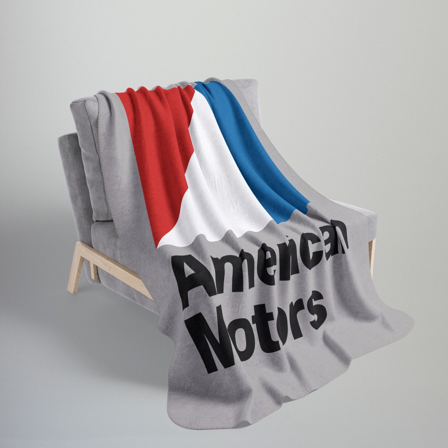 AMC Logo Grey Fleece Sherpa Blanket
