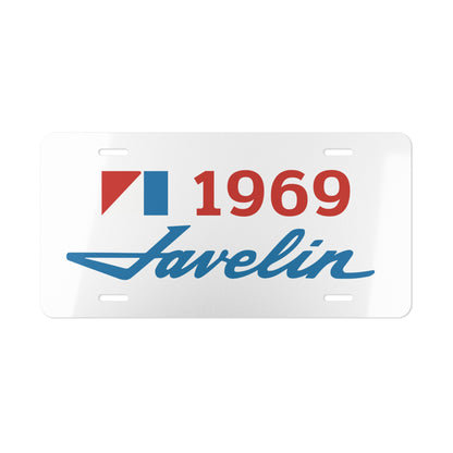 AMC Logo Blue Javelin Red Year White Custom Vanity Plates