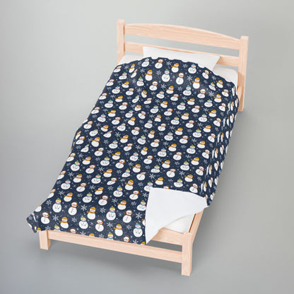 Aromantic Asexual Pride Snowmen Velveteen Plush Blanket