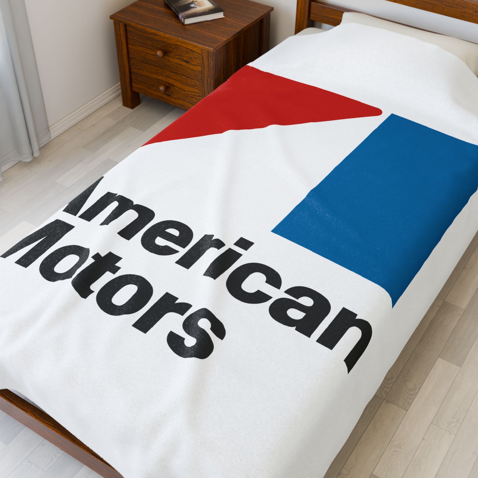 AMC Logo White Velveteen Plush Blanket