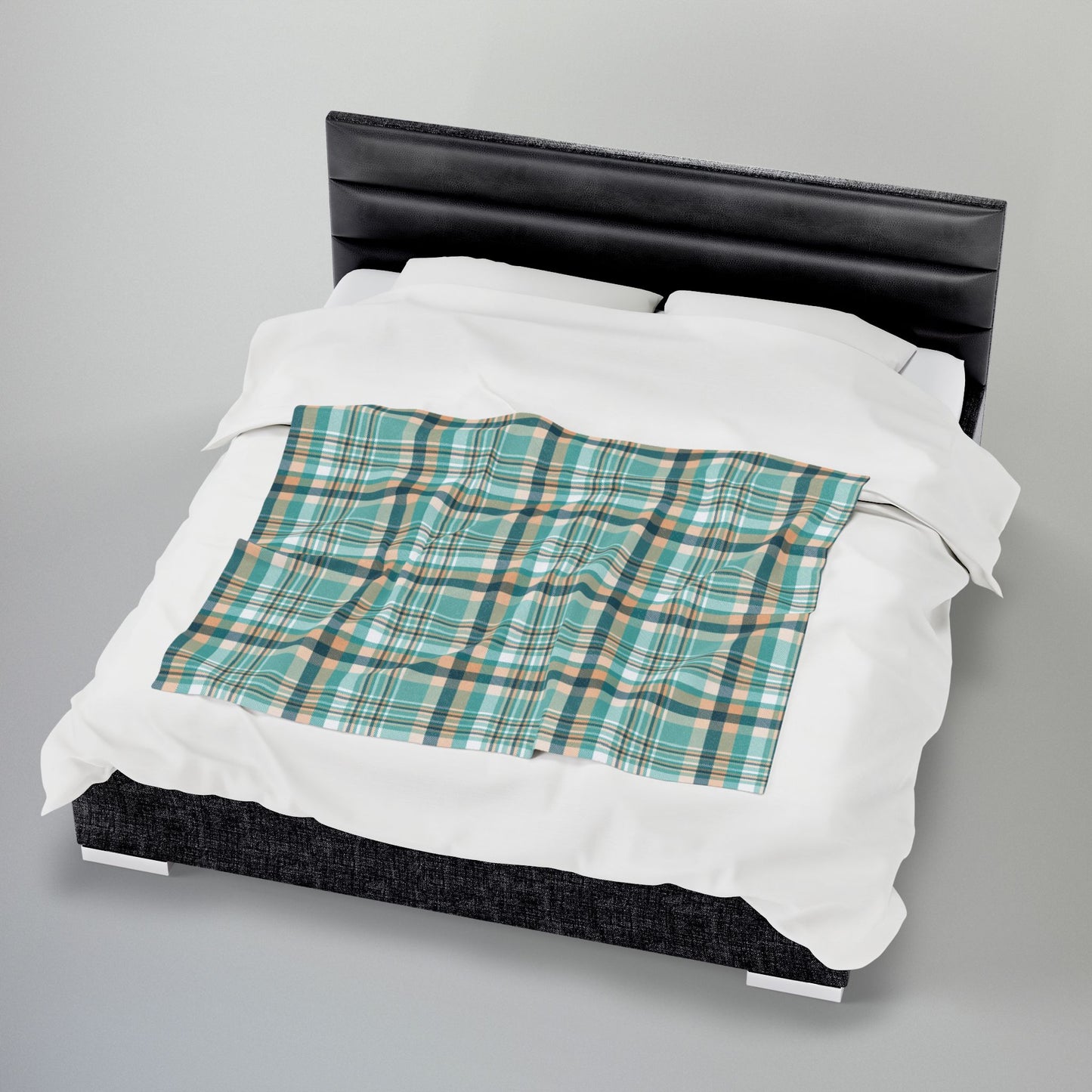 Coastal Shores Plaid Velveteen Plush Blanket