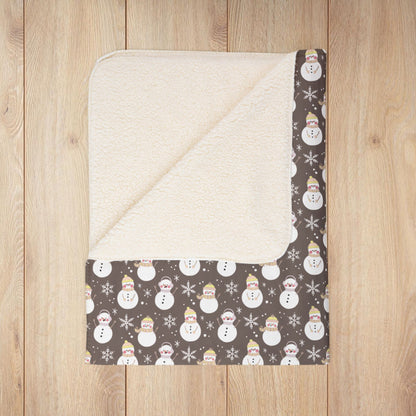 Pangender Pride Snowman Fleece Sherpa Blanket