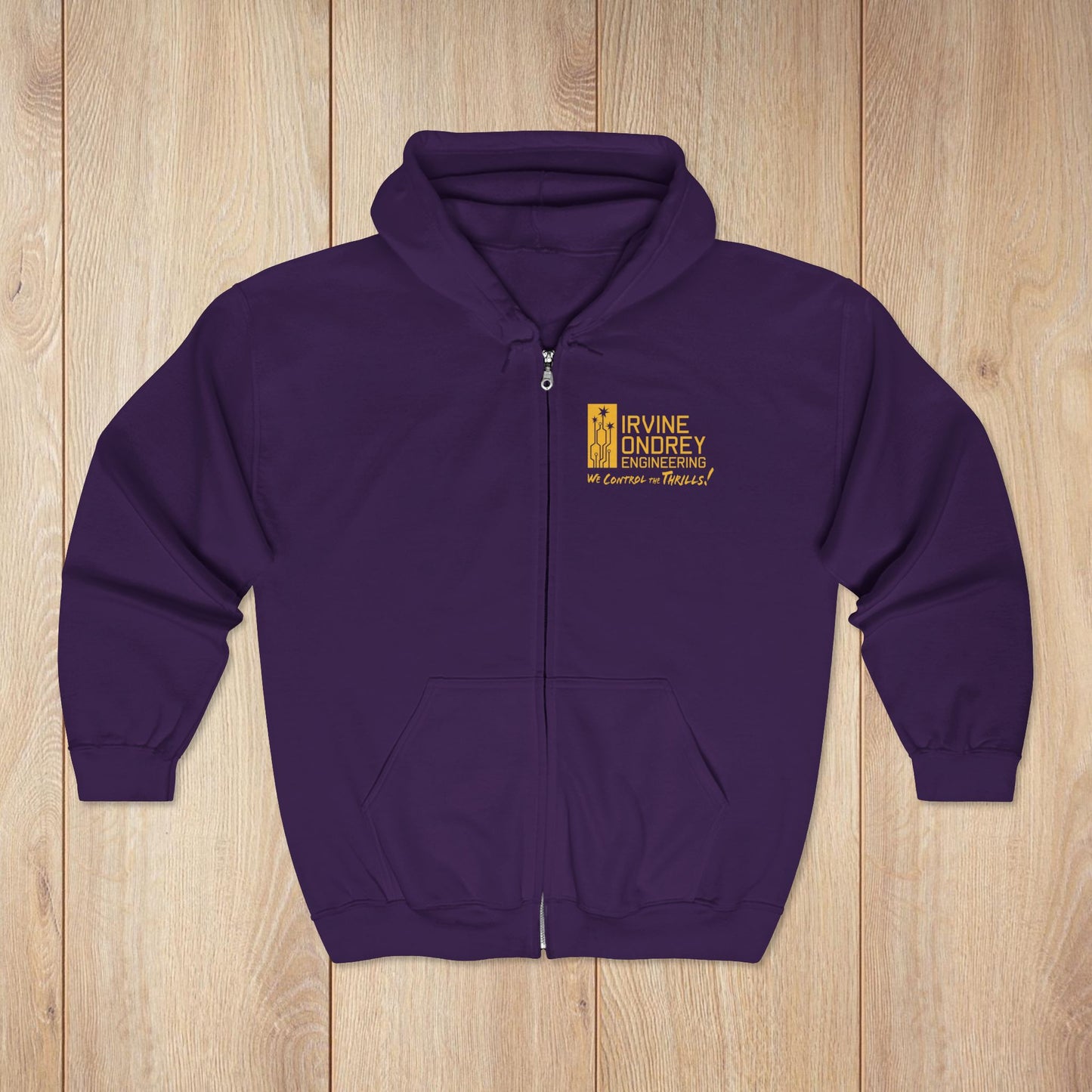 I Just Wanna Watch Football & Ride Roller Coasters Zip Hoodie • Irvine Ondrey Engineering