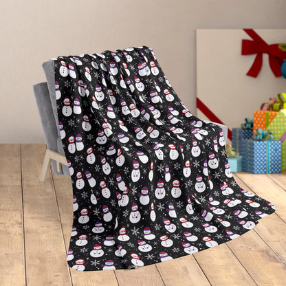 60" × 80" Leather Pride Snowman Fleece Sherpa Blanket