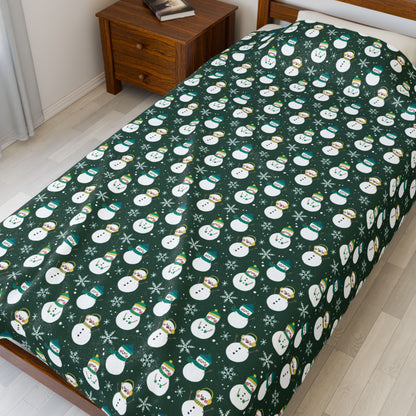 Non-Binary Boy Pride Snowmen Velveteen Plush Blanket