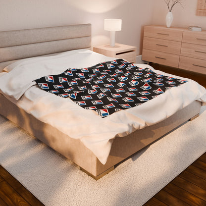AMC Logo Black Velveteen Plush Blanket
