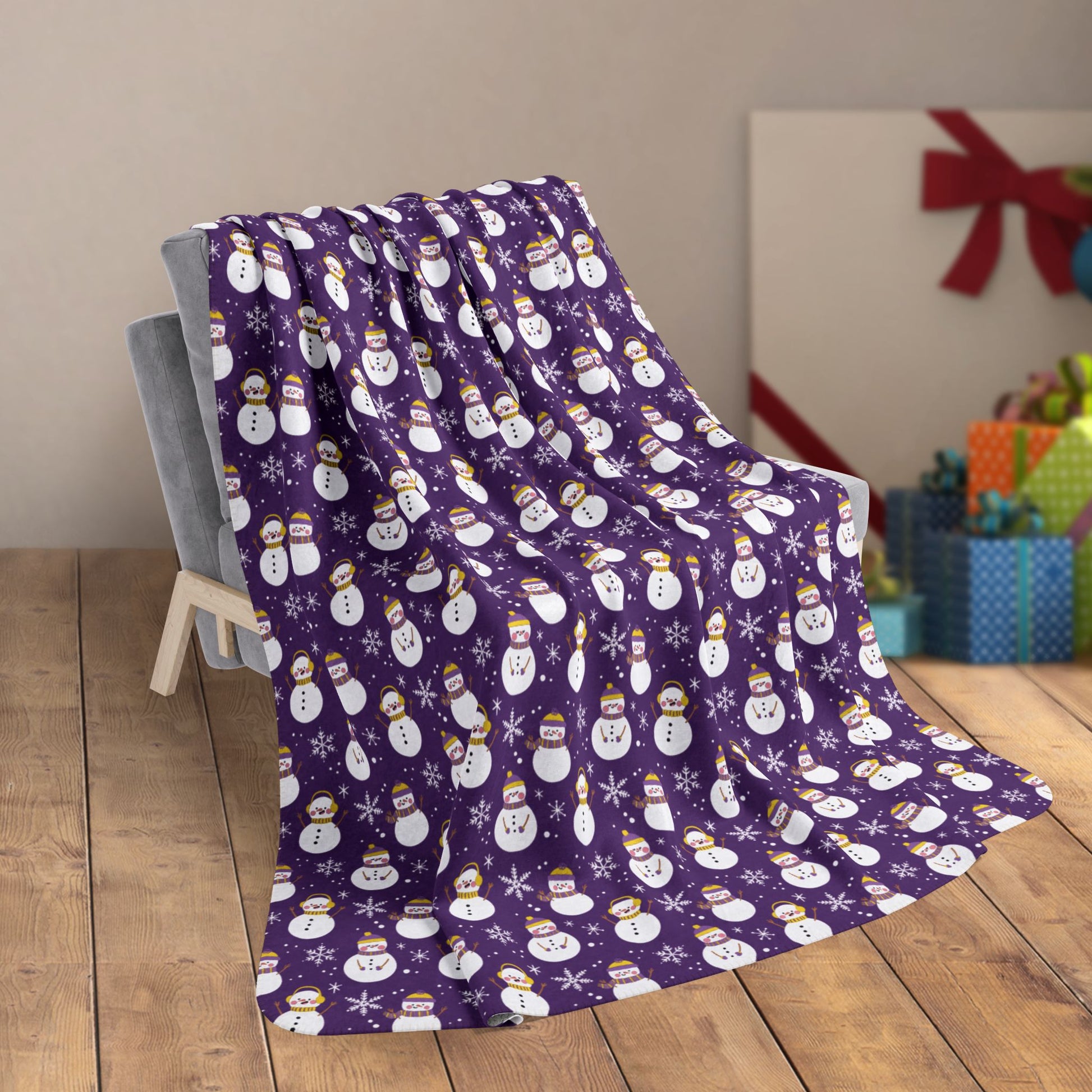 60" × 80" Intersex Pride Snowman Fleece Sherpa Blanket