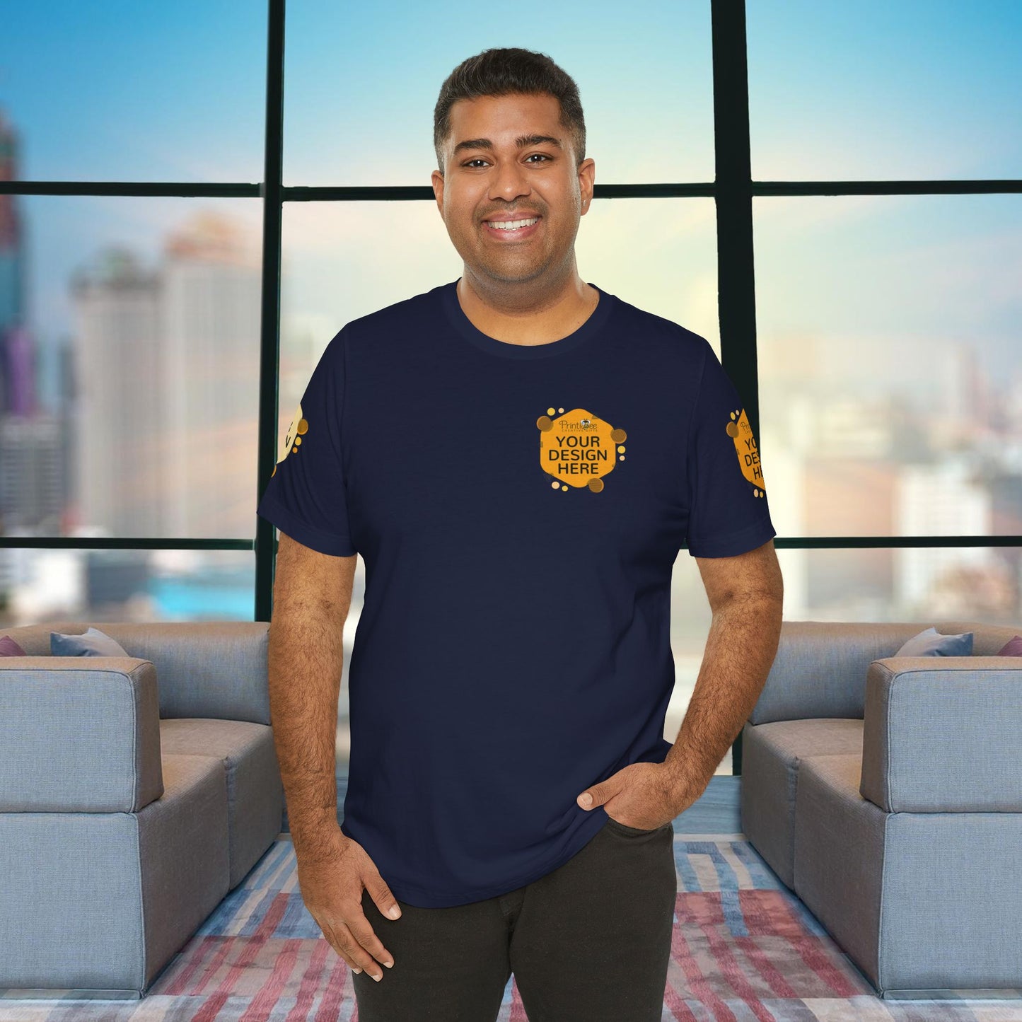 Navy Custom Blue & Teal Tees for BELLA+CANVAS® 3001