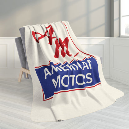 AMC Square Logo Ivory Fleece Sherpa Blanket