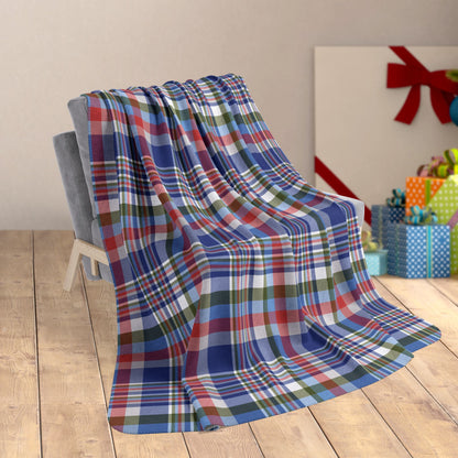 Christmas Red, White & Blue Chicago IL Fleece Sherpa Blanket