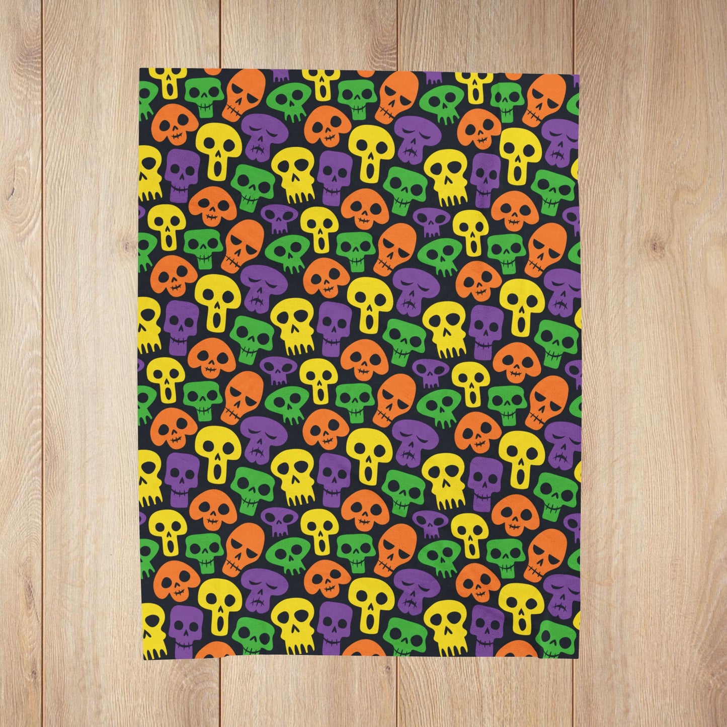 Halloween Skulls Fleece Sherpa Blanket