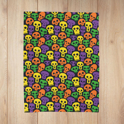 Halloween Skulls Fleece Sherpa Blanket