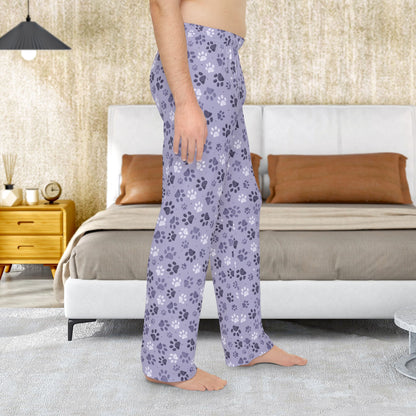 Men’s Lavender Paw Prints Pajama Pants