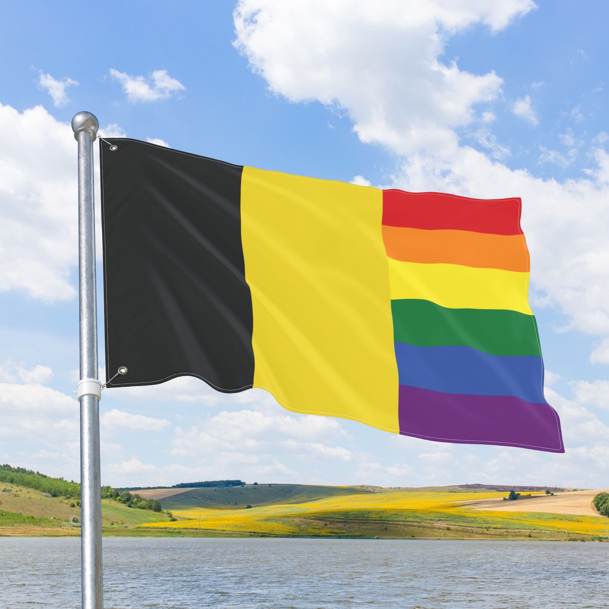 Pittsburgh Pride Flag Colors with Grommets
