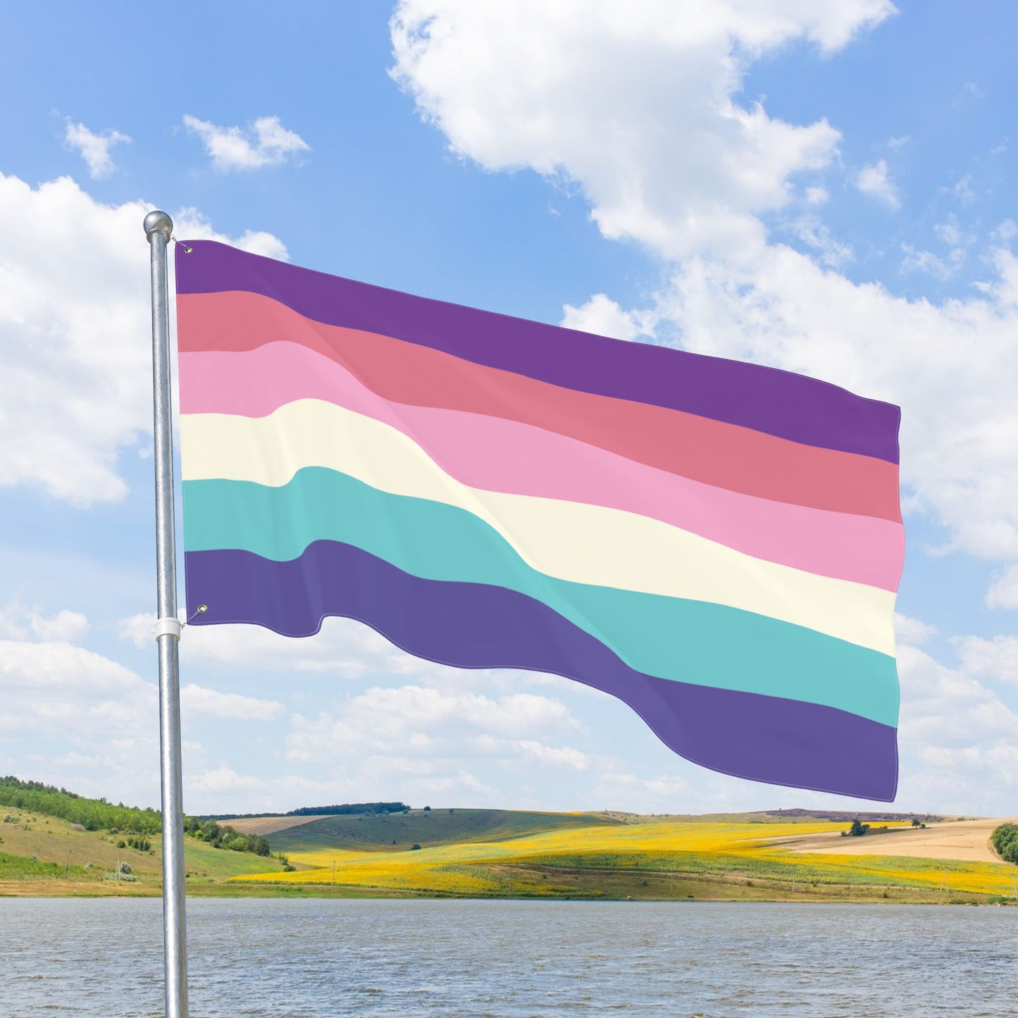 Aurora Lesboy Pride Flag with Grommets