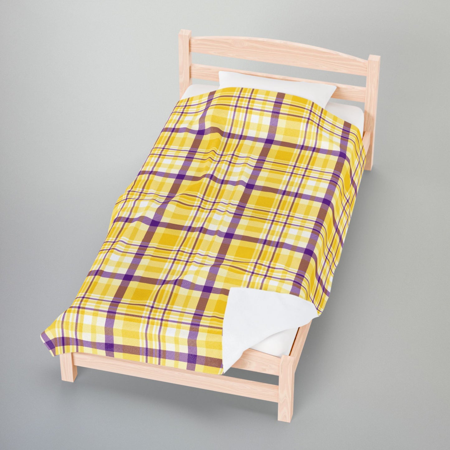 Intersex Pride Plaid Velveteen Plush Blanket