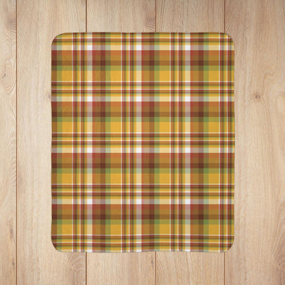 Thanksgiving Plaid Fleece Sherpa Blanket