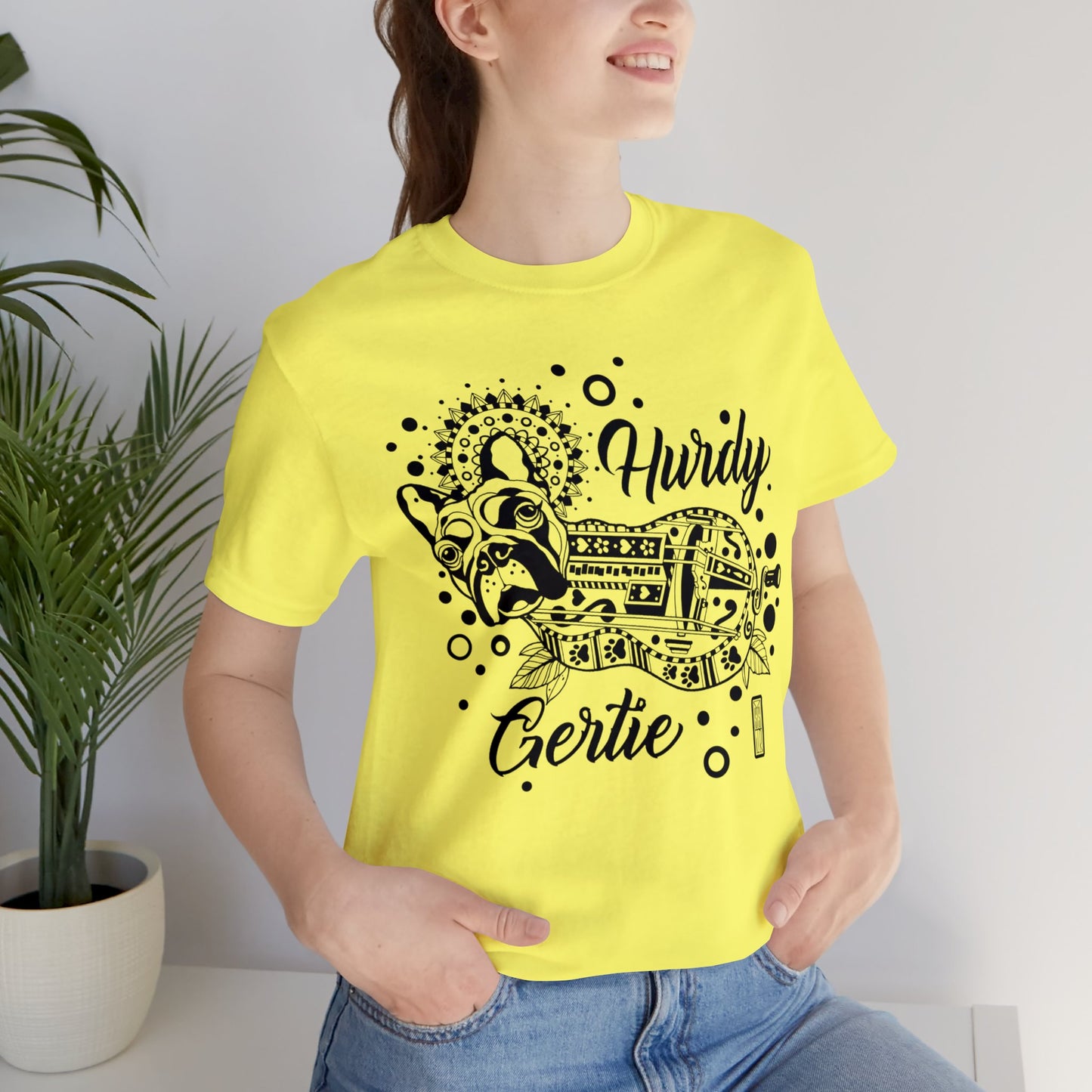 Hurdy Gertie Tee, Frenchton Dog Line Art Shirt